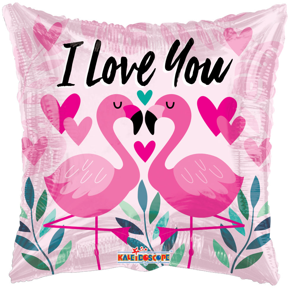 18" Love You Flamingos Foil Balloon