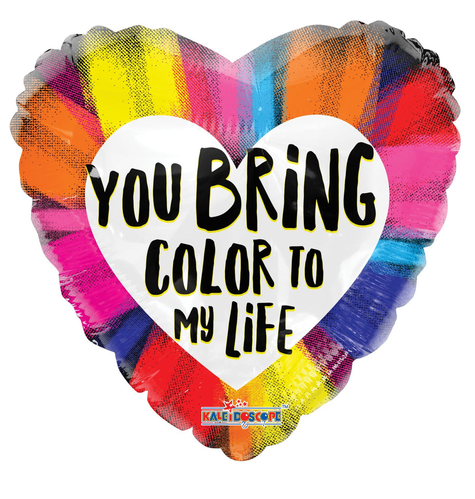 18" You Bring Color To My Life Gellibean Foil Balloon