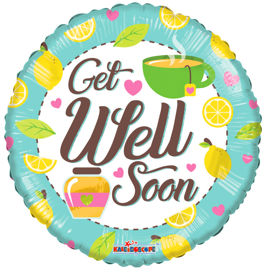 18" Get Well Soon Remedies Round Foil Balloon