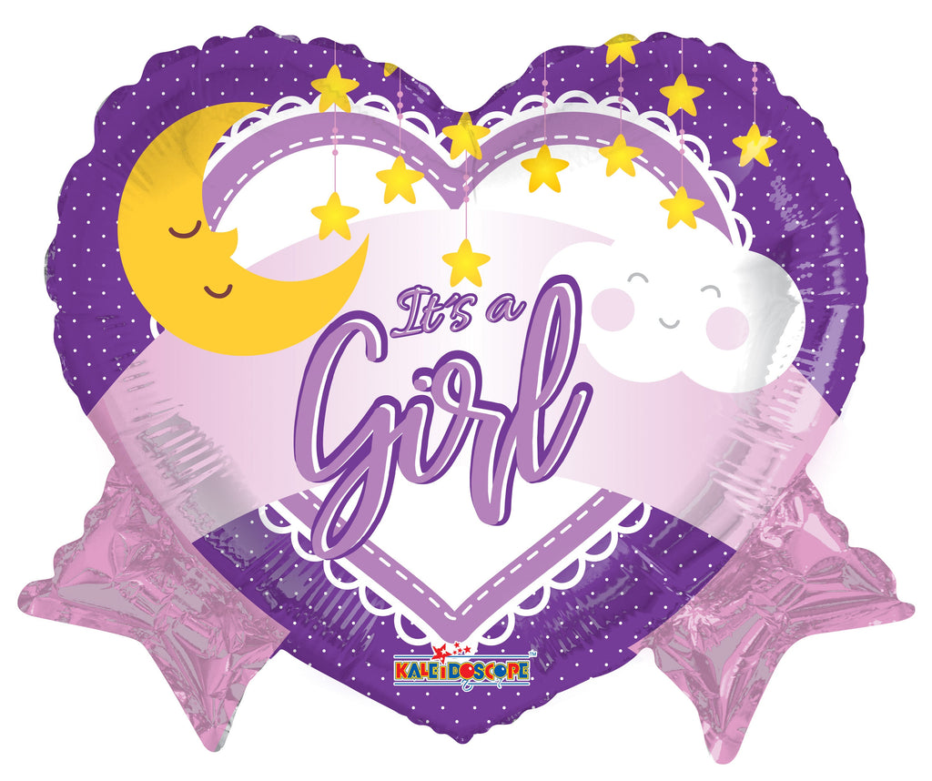 18" It's A Girl Moon Foil Balloon