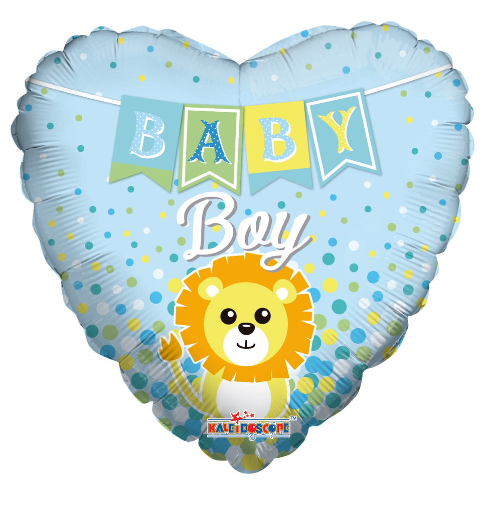 18" Baby Boy Lion Heart Foil Balloon