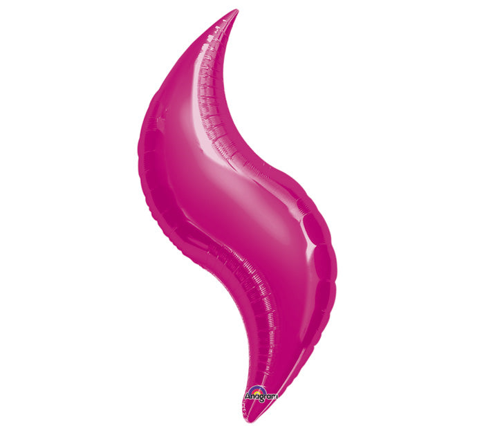 19" Airfill Only Mini Shape Fuchsia Curve Balloon