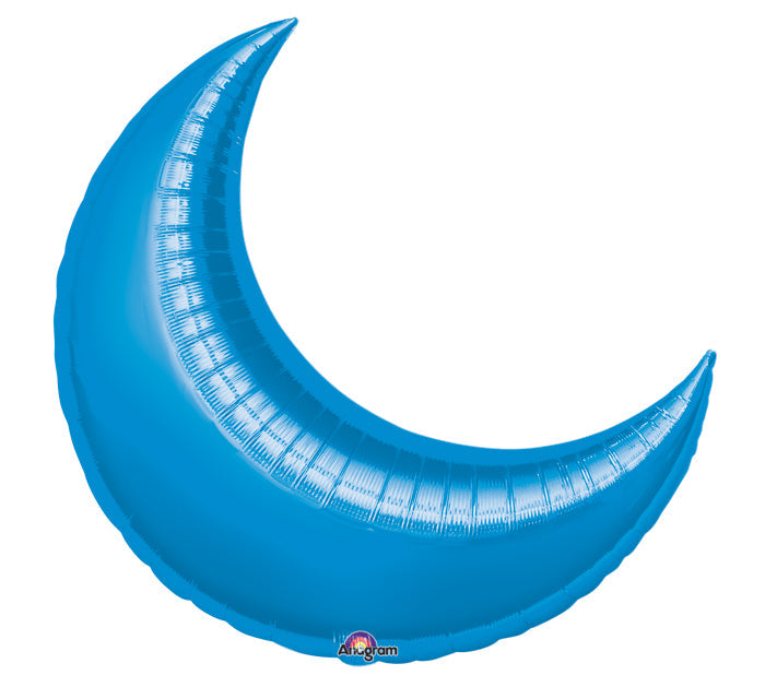 26" Blue Crescent Moon Balloon
