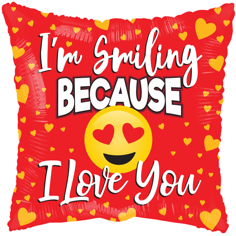 18" Love Smiling Gellibean Foil Balloon