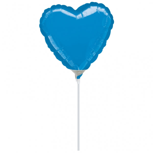 4" Airfill Only Heart Blue Heart Balloon