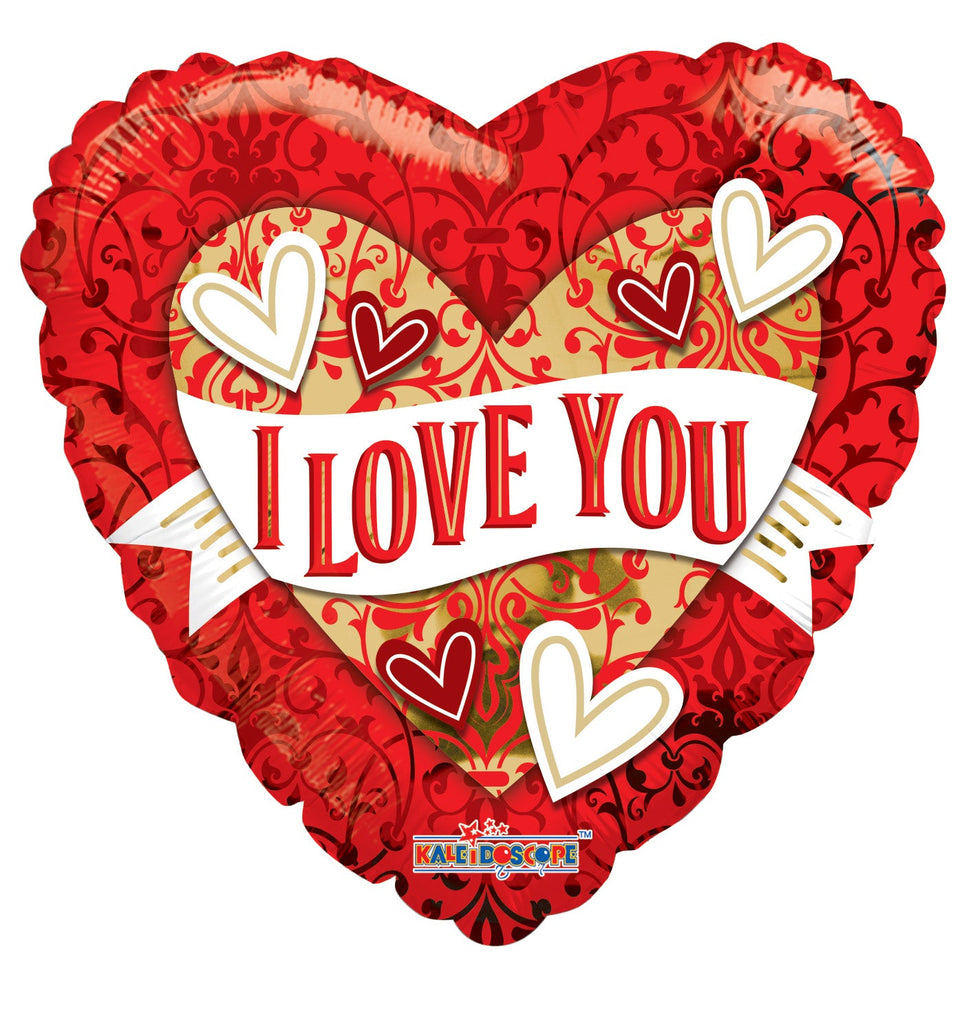 18" I Love You Ornament Heart Foil Balloon