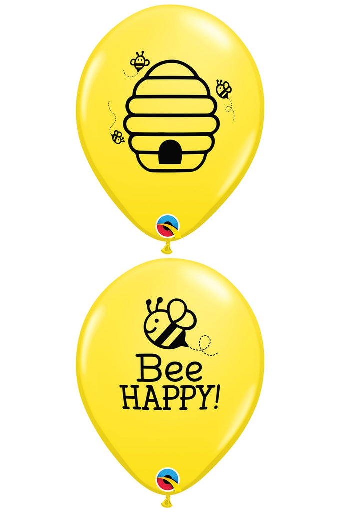 11" Yellow (50 Per Bag) Bee Happy Latex Balloons