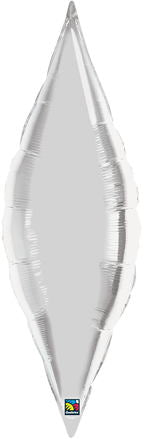 38" Silver Taper Qualatex Balloon