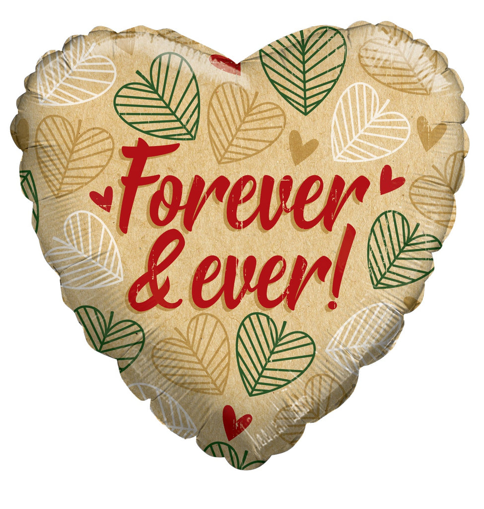 18" Forever & Ever Leaves Foil Balloon