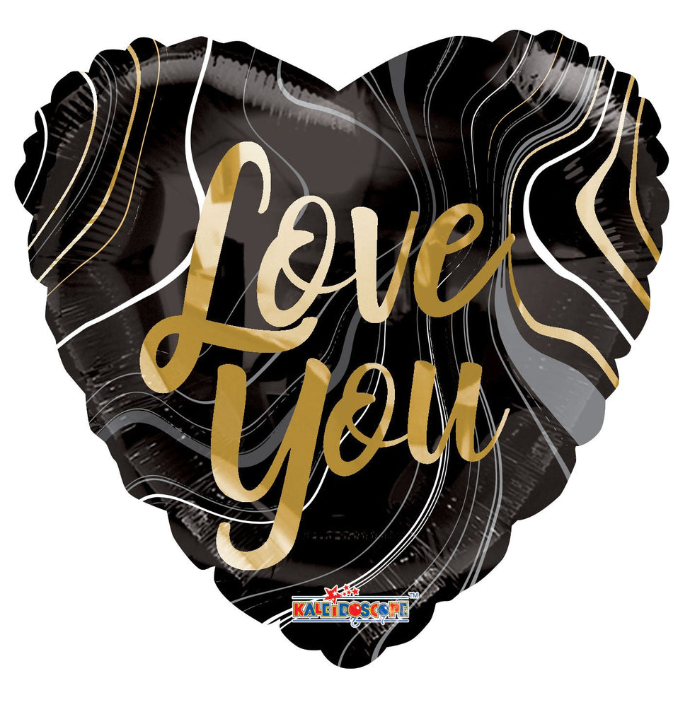 18" Love You Marble Foil Balloon