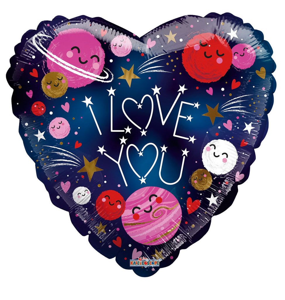 18" I Love You Out Uf Space Foil Balloon