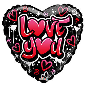 9" Airfill Only Love You Grafitti Gellibean Foil Balloon