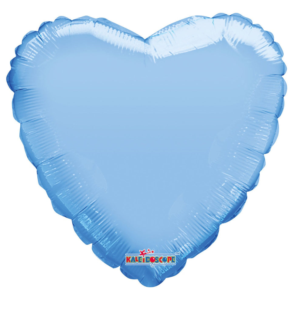 18" Solid Pale Blue Macaron Heart Gellibean Foil Balloon