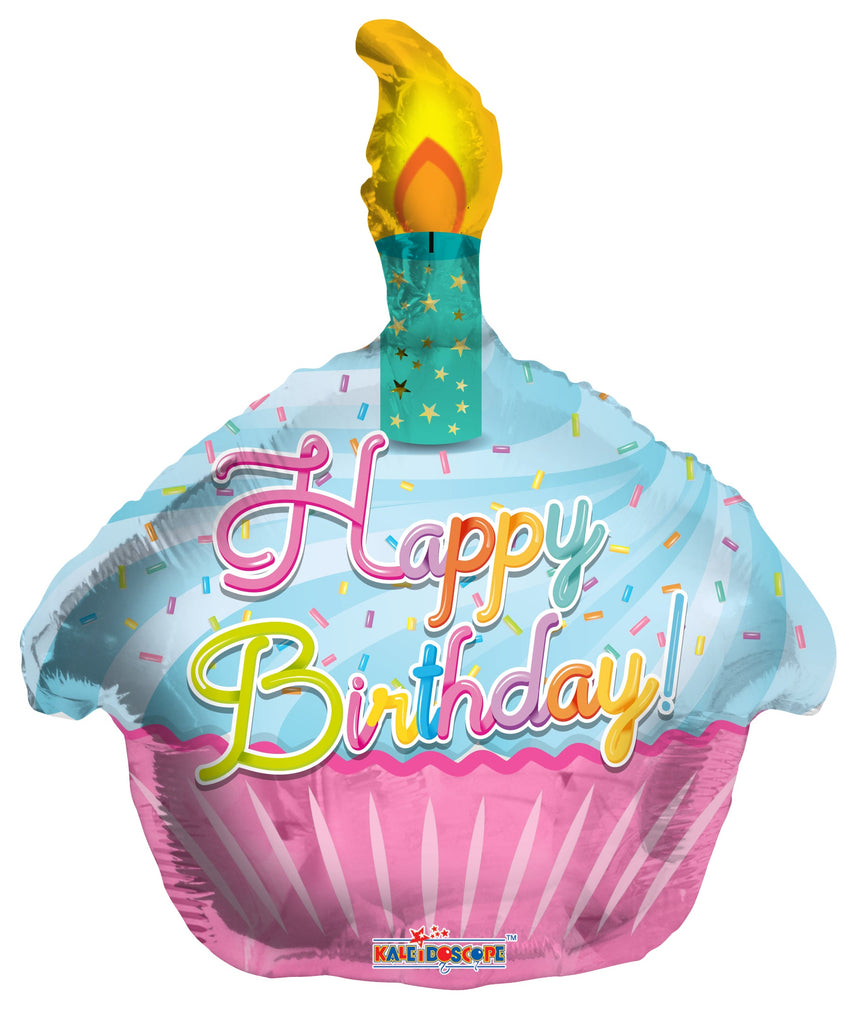 18" Birthday Cupcake Foil Balloons