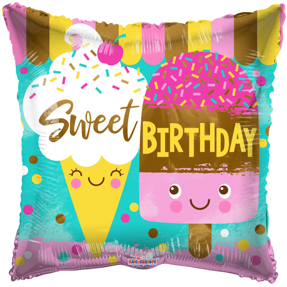 18" Sweet Birthday Foil Balloons