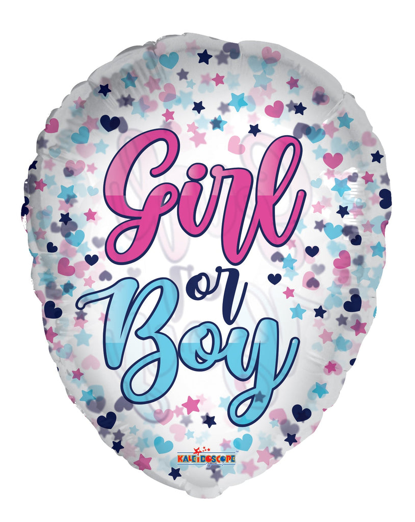 18" Girl Or Boy Clearview Foil Balloons