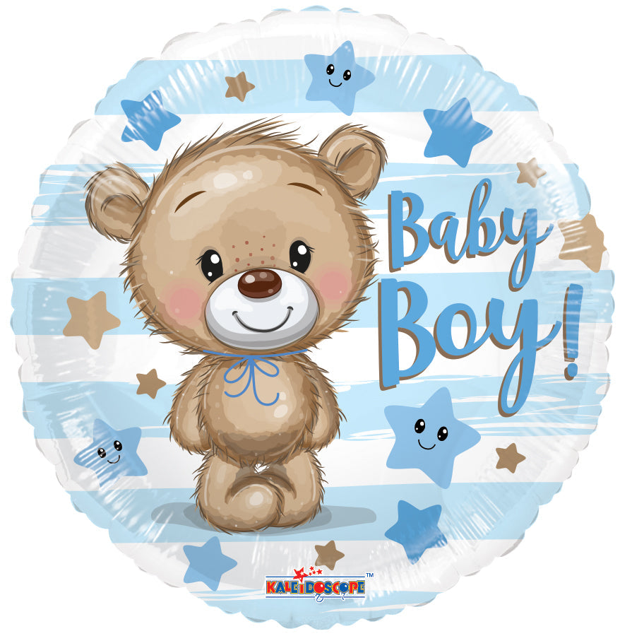 4" Airfill Only Baby Boy Bear Gellibean Foil Balloons