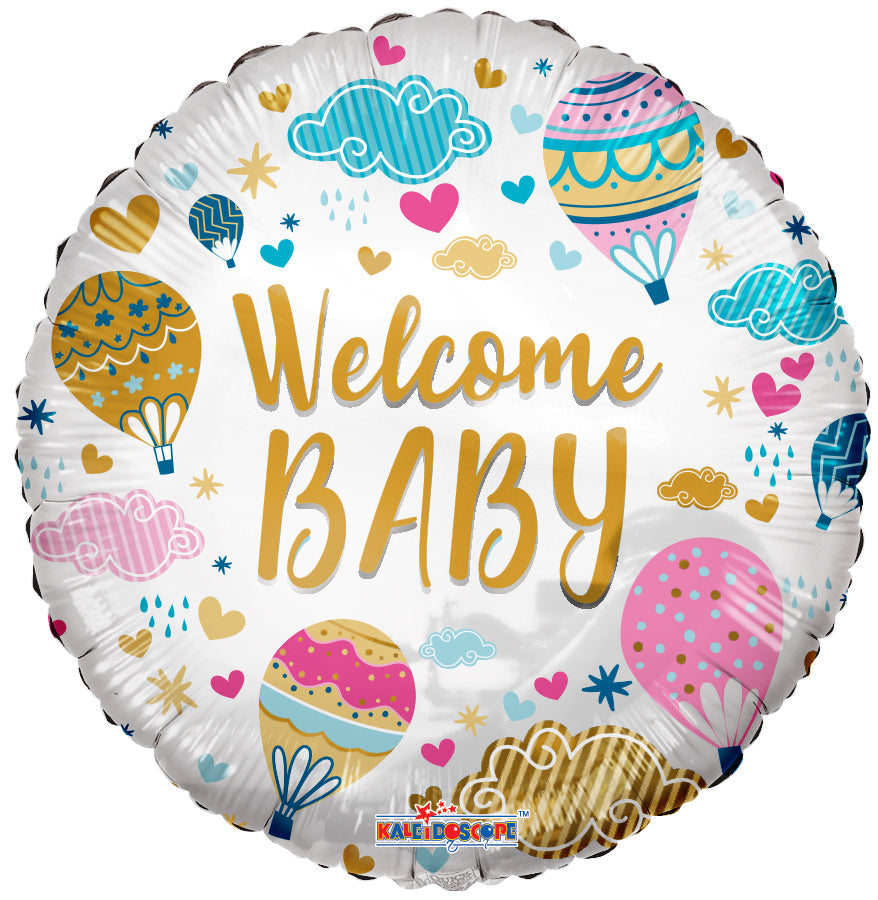 18" Welcome Baby Holographic Air Balloons Foil Balloons