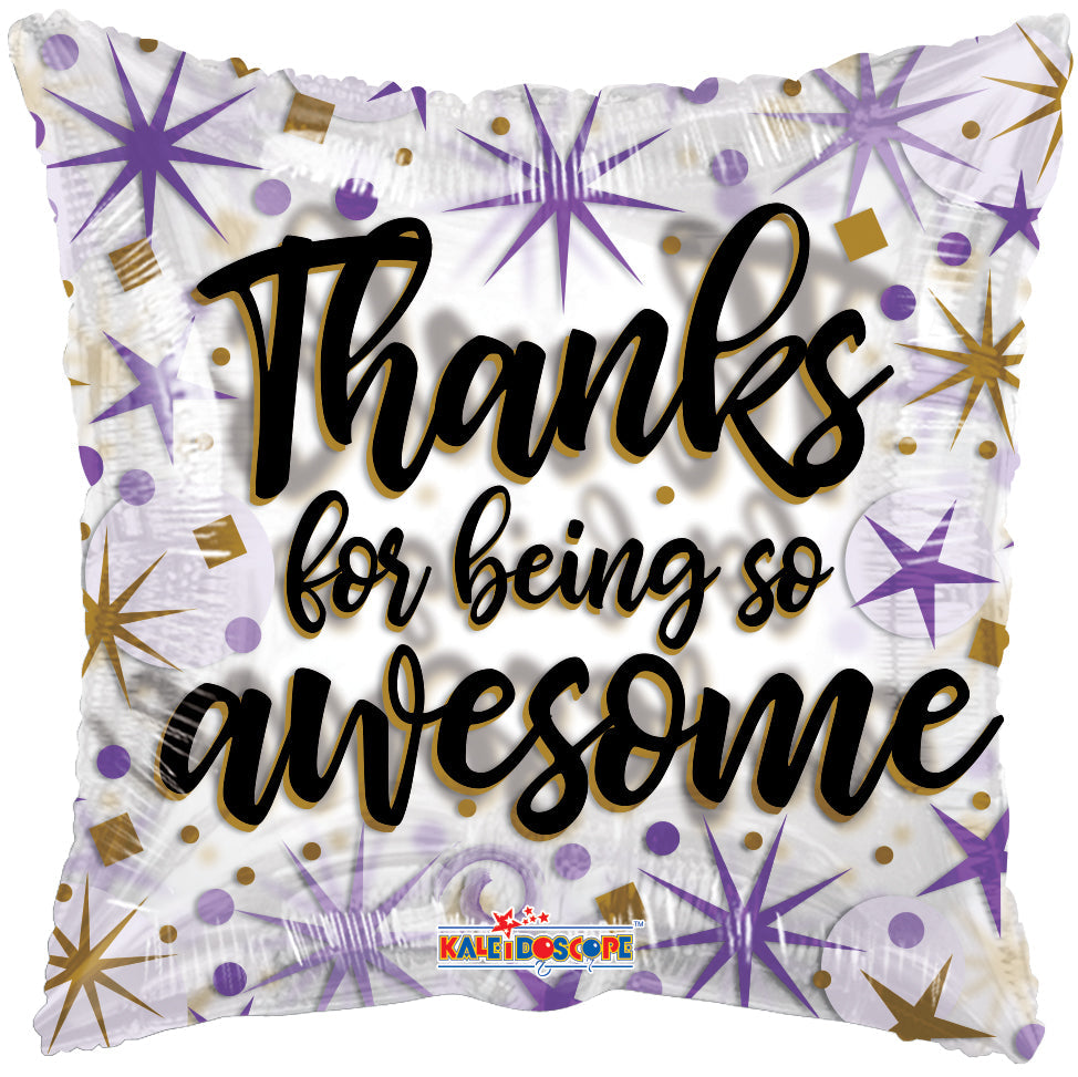 18" Thanks For Being So Awesome Clearview Foil Balloons