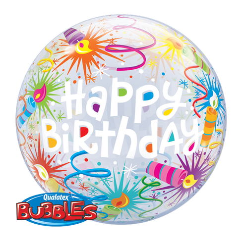 22" Single Bubble Birthday Lit Candles Balloon