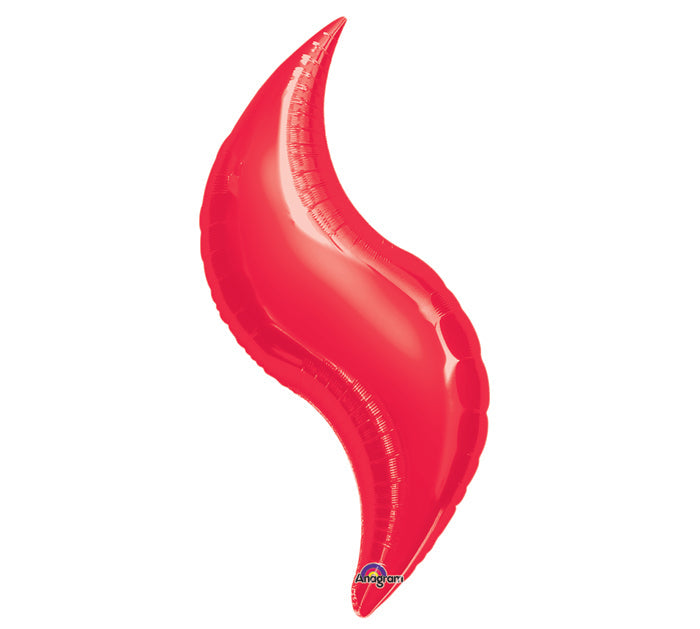 28"Airfill Only Mini Red Curve Balloon