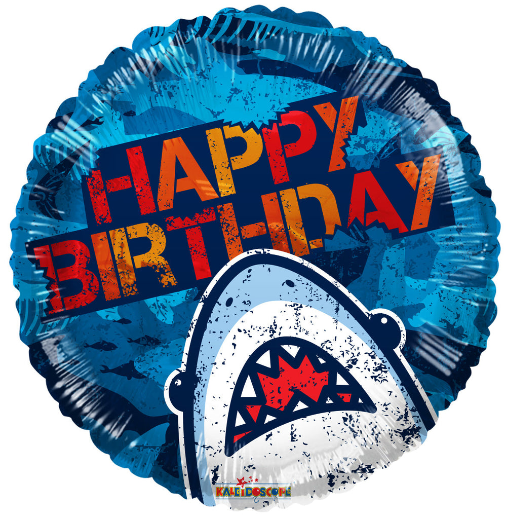 18" Birthday Shark Foil Balloon