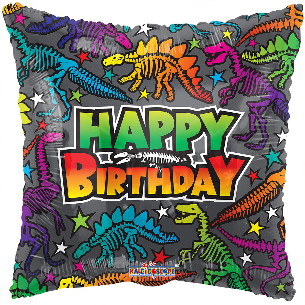 18" Birthday Dino Fossils Foil Balloon