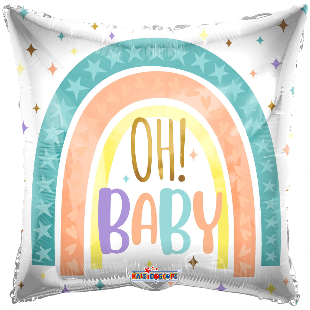 18" Oh Baby Rainbow Foil Balloon