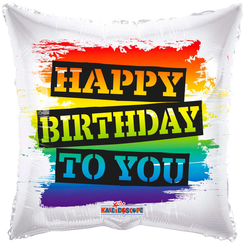 18" Happy Birthday To You Rainbow Foil Balloon