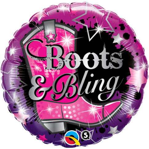 18" Boots And Bling Balloon