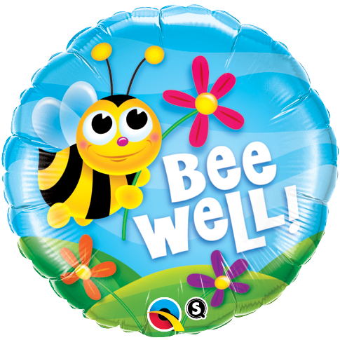 18" Bee Well! Flowers Balloon