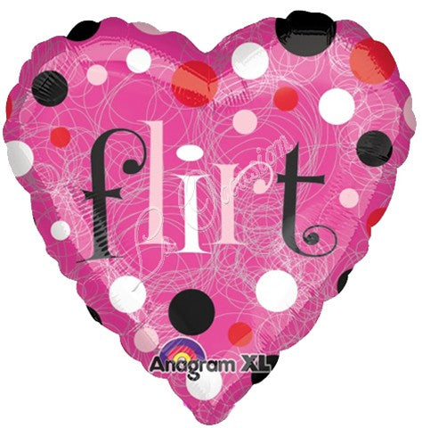 18" Pink Flirt Dots Heart Mylar Balloon