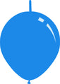 6" Standard Medium Blue Decomex Linking Latex Balloons (100 Per Bag)