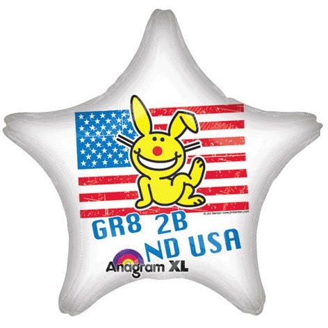 18" It's Happy Bunny USA Star Balloon