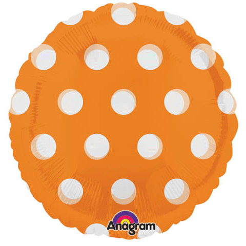 18" Magicolor Dots Orange Balloon