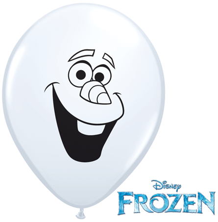 5" White (100 Count) Olaf Face Latex Balloons