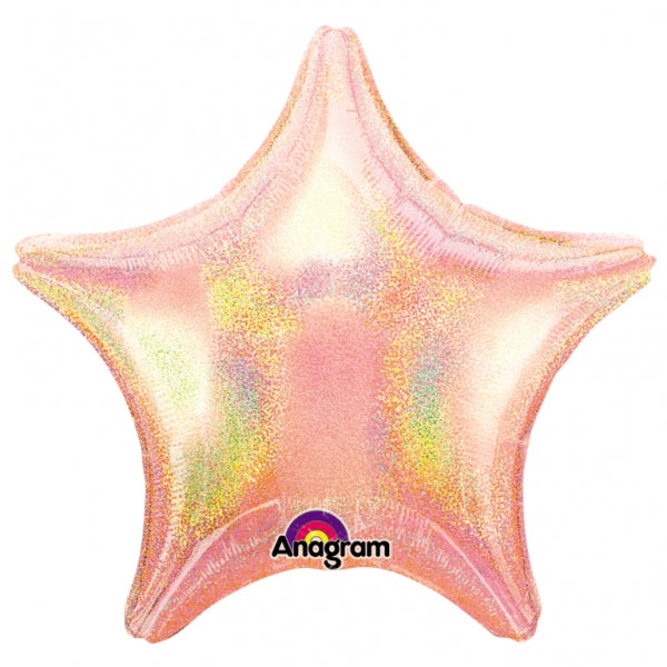 18" Anagram Brand Holographic Star Pastel Pink Dazzler Balloon