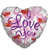 36" I Love You Large White Melted Heart Balloon