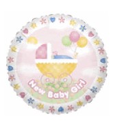 36" Jumbo New Baby Girl Stroller Balloon