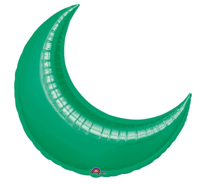 35" Green Crescent Moon Balloon