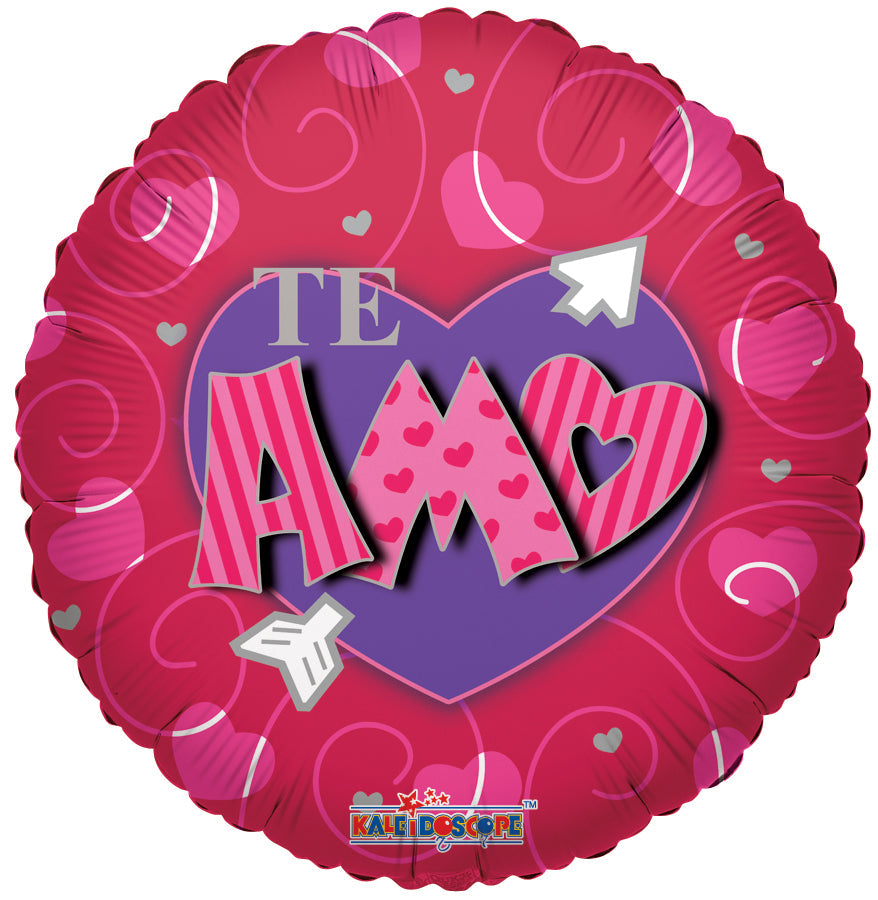 18" Te Amo Funky Heart Spanish Balloon