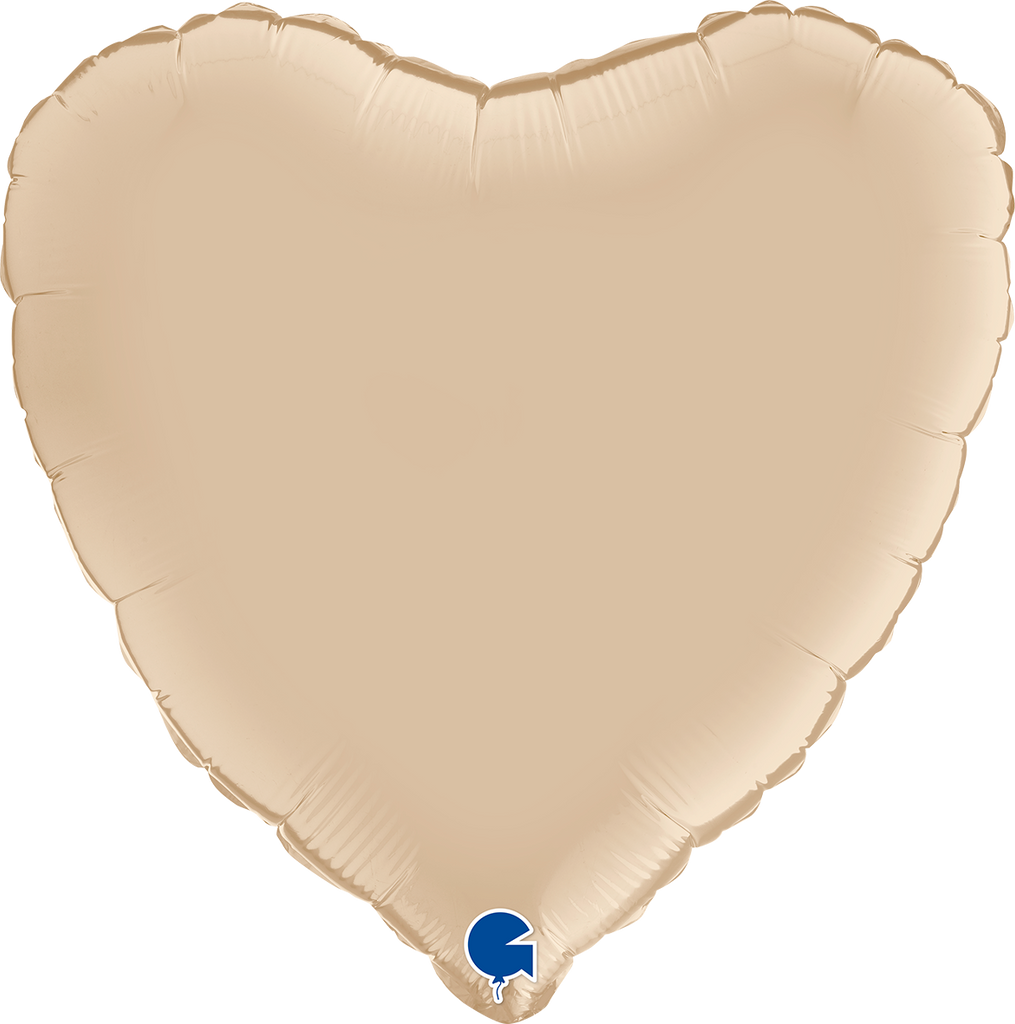 18" Heart Satin Cream Foil Balloon