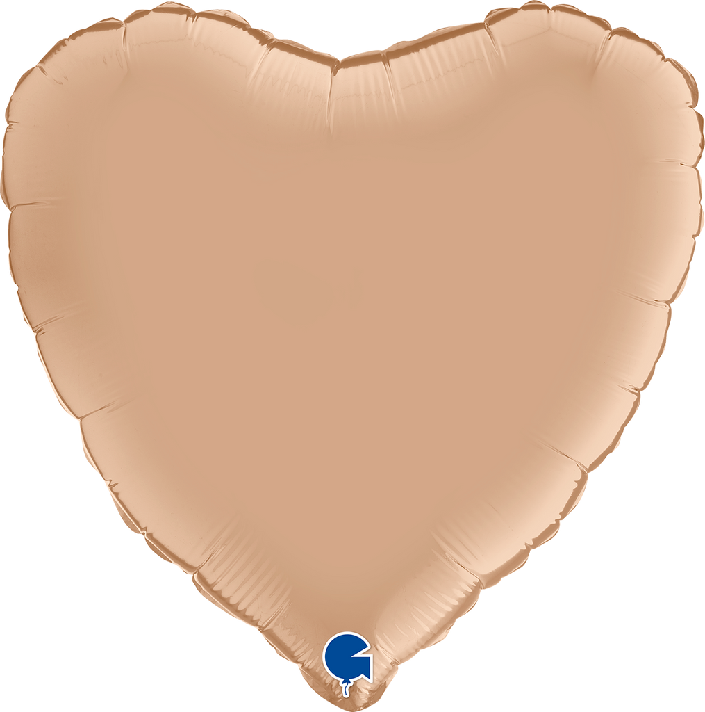 18" Heart Satin Nude Foil Balloon