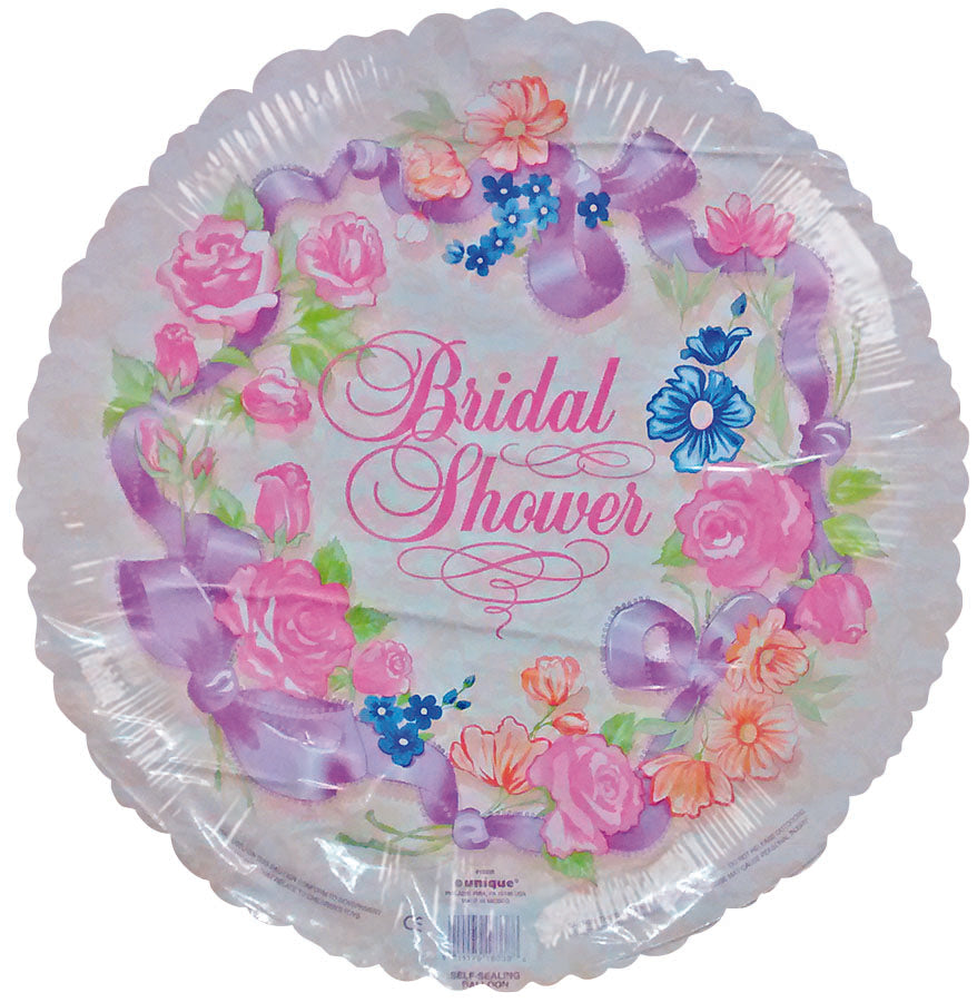18" Bridal Shower Ribons & Flowers Foil Balloon