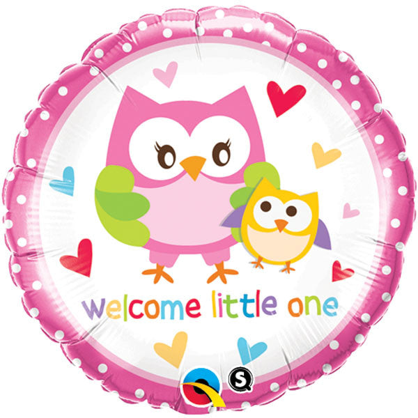 18" Welcome Little Ones Owls Balloon