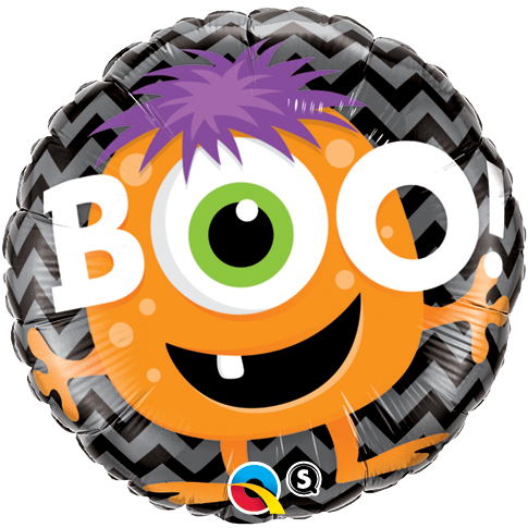 18" Boo Monsters Chevron Balloon