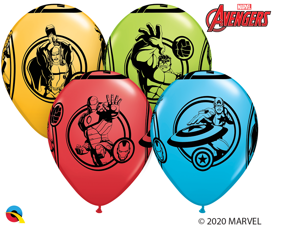 11" Assorted (25 Per Bag) Marvel's Avengers Latex Balloons