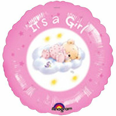 18" It's A Girl Roly Bear Foil Balloon