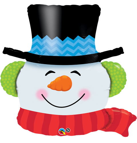 36" Smiling Snowman Balloon Packaged
