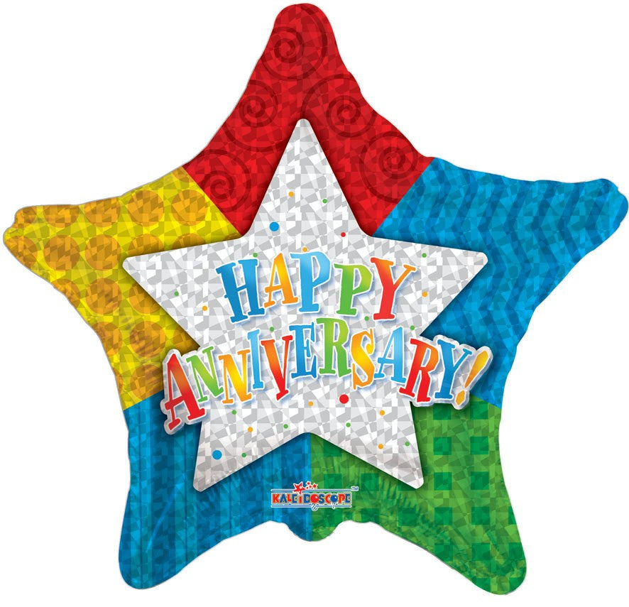 18" Happy Anniversary Star Balloon